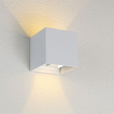 Lámpara exterior blanca de aluminio, Dion, 6W, dim to warm LED, IP54