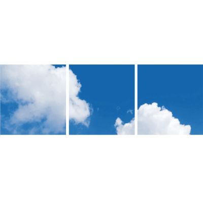 Impresión fotográfica nube - juego de 3 placas acrílicas con impresión, para paneles LED de 60x60 cm