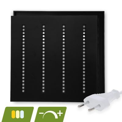 Panel LED tipo lama negro 60x60 - 30W - interruptor blanco - regulable - UGR <16