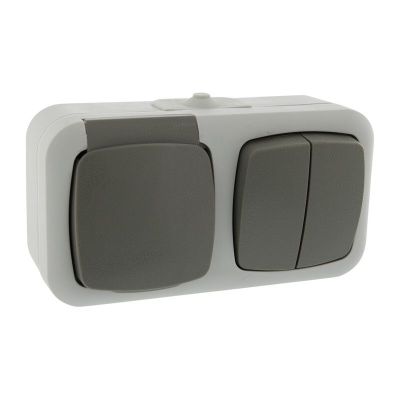 Q-Link Combinación de enchufe e interruptor, serie a prueba de salpicaduras Tierra de protección