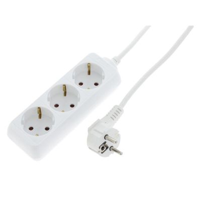 Regleta de enchufe Exin 3 vías, puesta a tierra, 2300w 3 x 10 mm, 3 m blanco