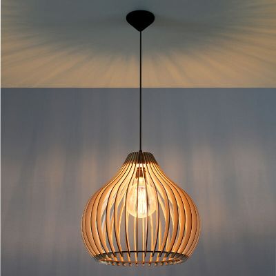 Lámpara colgante de madera marrón, Gudo