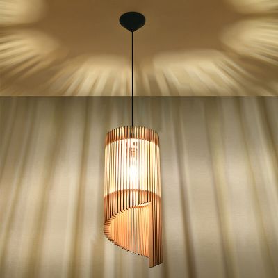 Lámpara colgante de madera marrón, Guiseppe