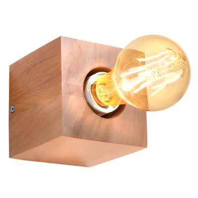 Foco de pared de madera marrón, Anniko