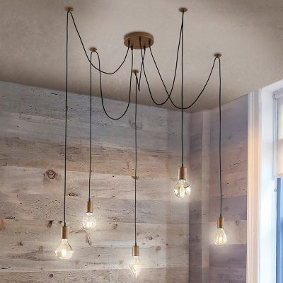 Lámpara colgante retro cobre, August