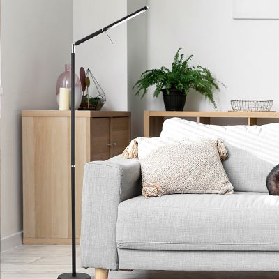 Lámpara de pie moderna negra, Rebel, 6W, 3000K LED, con regulador táctil