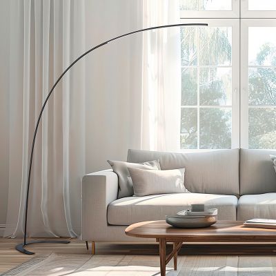 Lámpara de arco moderna negra, Libro, 18W, 3000K LED, con interruptor