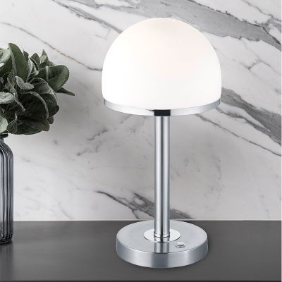 Lámpara de mesa moderna níquel, Willem, 4W, 3000K LED, con interruptor