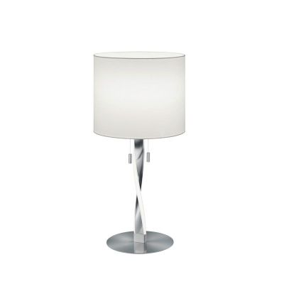 Lámpara de mesa moderna níquel, Ramten, 3W, 3000K LED, con interruptor de cuerda