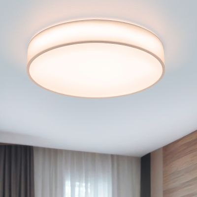 Plafón de techo de tela blanco, Winnie, 40W, ajustable entre luz blanco cálido y frío LED, con mando a distancia