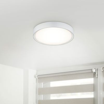 Lámpara de techo baño de plástico blanca, Evelina, 18W, 3000K LED, IP44