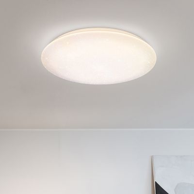 Plafón de techo de plástico blanco, Yafu, 80W, ajustable entre luz blanco cálido y frío LED, con mando a distancia
