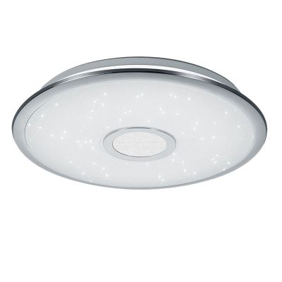 Plafón de techo de plástico cromado, Yailee, 30W, ajustable entre luz blanco cálido y frío LED, con mando a distancia