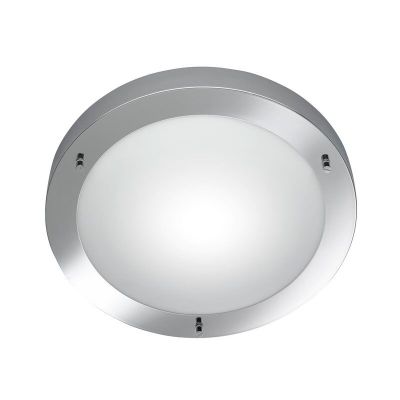 Lámpara de techo baño de vidrio níquel, Hadleigh, IP44