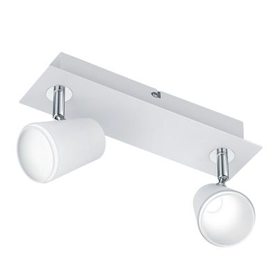 Aplique de vidrio blanco, Laysha, 6W, 3000K LED, con interruptor