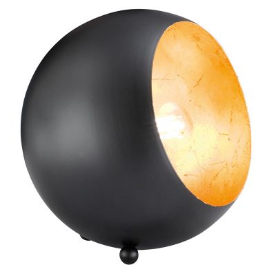 Lámpara de mesa moderna negra, Berdan, con interruptor