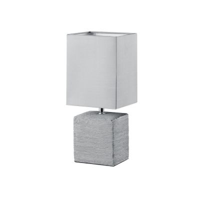 Lámpara de mesa de cerámica gris, Karola, con interruptor