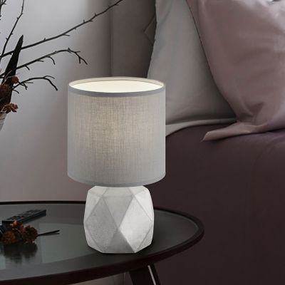 Lámpara de mesa de cemento gris, Yfenn, con interruptor