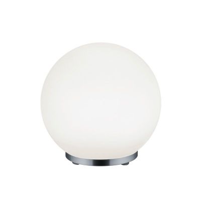 Lámpara de mesa moderna cromada, Berkant, 5,5W, 3000K LED, con mando a distancia