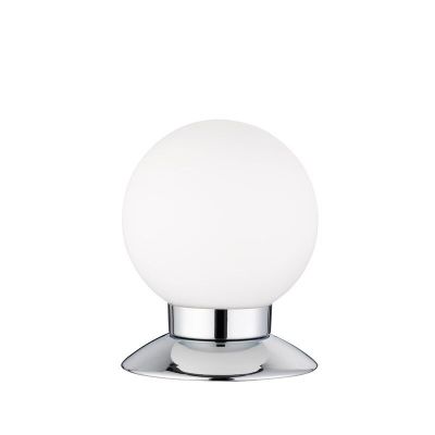 Lámpara de mesa moderna cromada, Nolan, 3W, 3000K LED, con interruptor