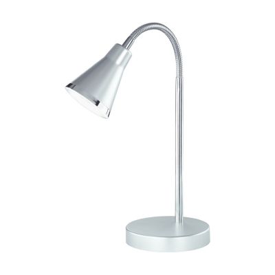Flexo de plástico gris, Taimi, 3,8W, 3000K LED, con interruptor