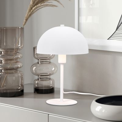 Lámpara de mesa moderna blanca, Fransisca, con interruptor