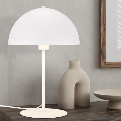 Lámpara de mesa moderna blanca, Fransisca, con interruptor