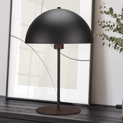 Lámpara de mesa moderna negra, Fransisca, con interruptor