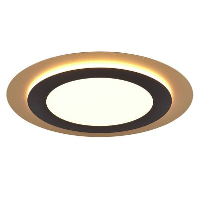 Plafón de techo moderno negro, Frans, 42W, ajustable entre luz blanco cálido y frío LED, con mando a distancia