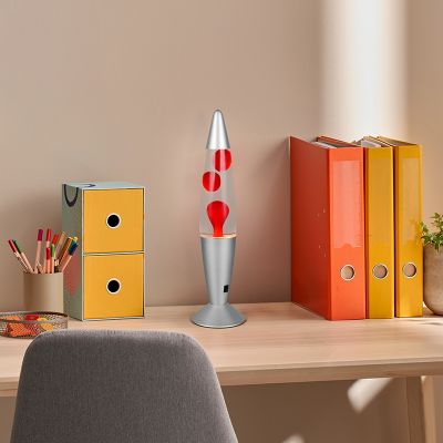 Lámpara de lava de vidrio roja, Coert, 21W, 3000K LED, con interruptor