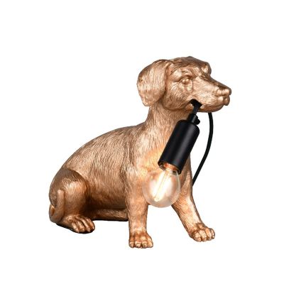 Lámpara de mesa de plástico dorada, Doggo