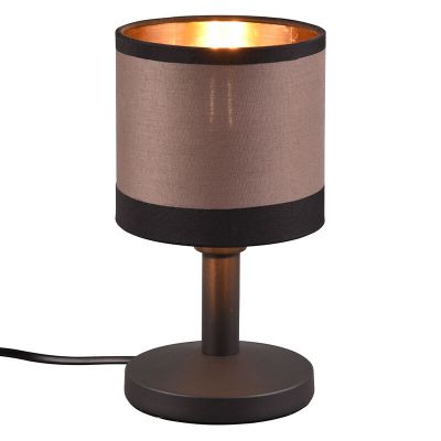 Lámpara de mesa moderna gris pardo, Denley, con interruptor