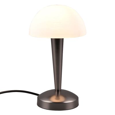 Lámpara de mesa moderna negra, Delila, con regulador táctil