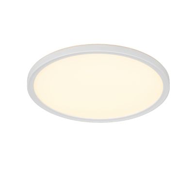 Plafón de techo moderno blanco, Jeltje, 18W, ajustable entre luz blanco cálido y frío LED, con mando a distancia