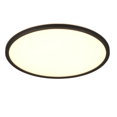 Plafón de techo moderno negro, Jeltje, 22W, ajustable entre luz blanco cálido y frío LED, con mando a distancia