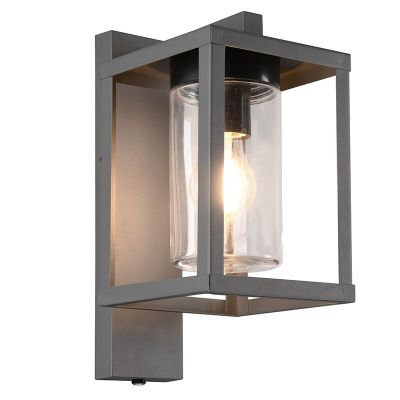 Aplique exterior con sensor crepuscular moderno antracita, Reini, IP44