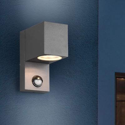Aplique exterior con sensor de movimiento moderno antracita, Laurien, IP44