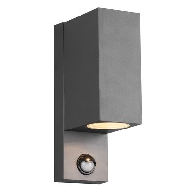 Aplique exterior con sensor de movimiento moderno antracita, Laurien, IP44