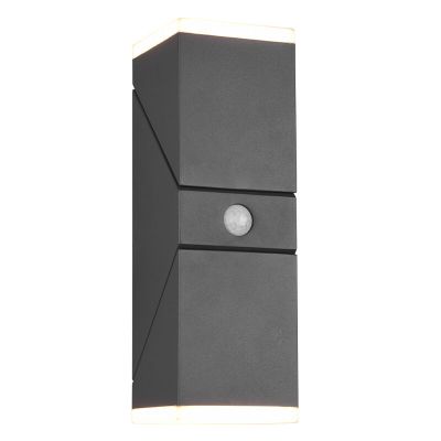 Aplique exterior con sensor de movimiento moderno antracita, Liron, 7W, 3000K LED, IP54