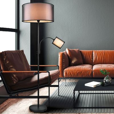 Lámpara de pie de lectura moderna antracita, Mirle