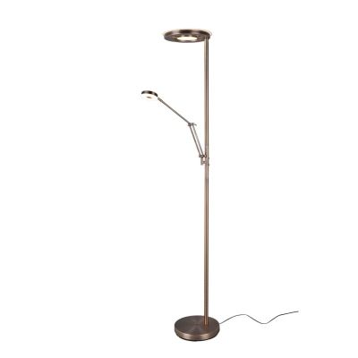 Lámpara de pie de lectura moderna bronce, Yazid, 32W, color de luz ajustable LED