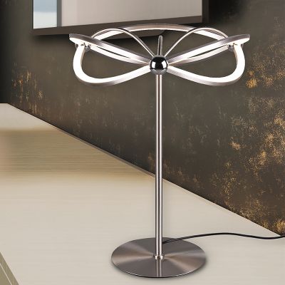 Lámpara de mesa moderna níquel, Remy, 20W, 3000K LED, con interruptor