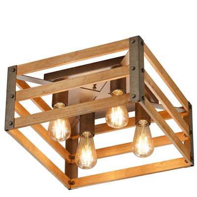 Plafón de techo de madera marrón, Ekon