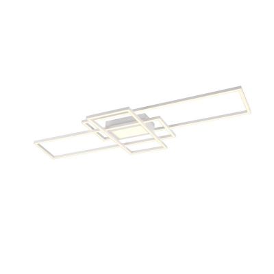 Plafón de techo moderno blanco, Retan, 60W, ajustable entre luz blanco cálido y frío LED, con mando a distancia