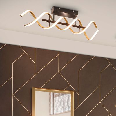Lámpara de techo diseño latón, Sylvian, 41W, ajustable entre luz blanco cálido y frío LED, regulable en 3 pasos
