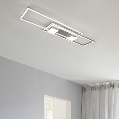 Plafón de techo diseño níquel, Sohaib, 37W, ajustable entre luz blanco cálido y frío LED, regulable en 3 pasos