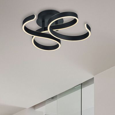 Plafón de techo moderno antracita, Davu, 40W, 3000K LED