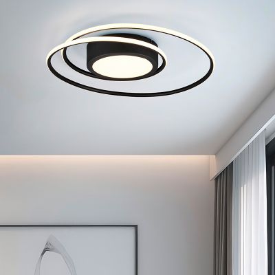 Plafón de techo moderno negro, Elysa, 56W, ajustable entre luz blanco cálido y frío LED, con mando a distancia
