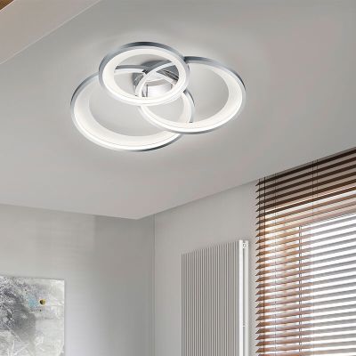 Plafón de techo moderno cromado, Kendi, 36W, 3000K LED