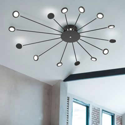 Plafón de techo moderno negro, Florian, 2,6W, 3000K LED